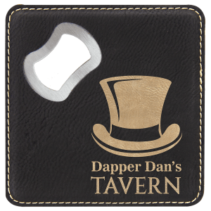 4x4" Square Leatherette Coaster w/Bottle Opener