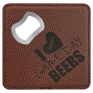 4x4" Square Leatherette Coaster w/Bottle Opener