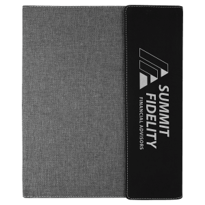 9.5"x12" Leatherette & Canvas Portfolio w / Notepad