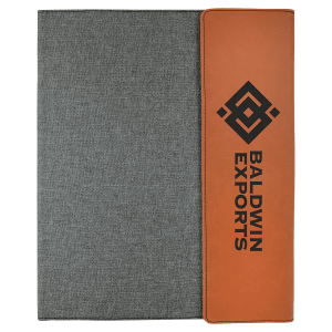 9.5"x12" Leatherette & Canvas Portfolio w / Notepad