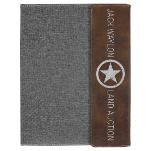 9.5"x12" Leatherette & Canvas Portfolio w / Notepad