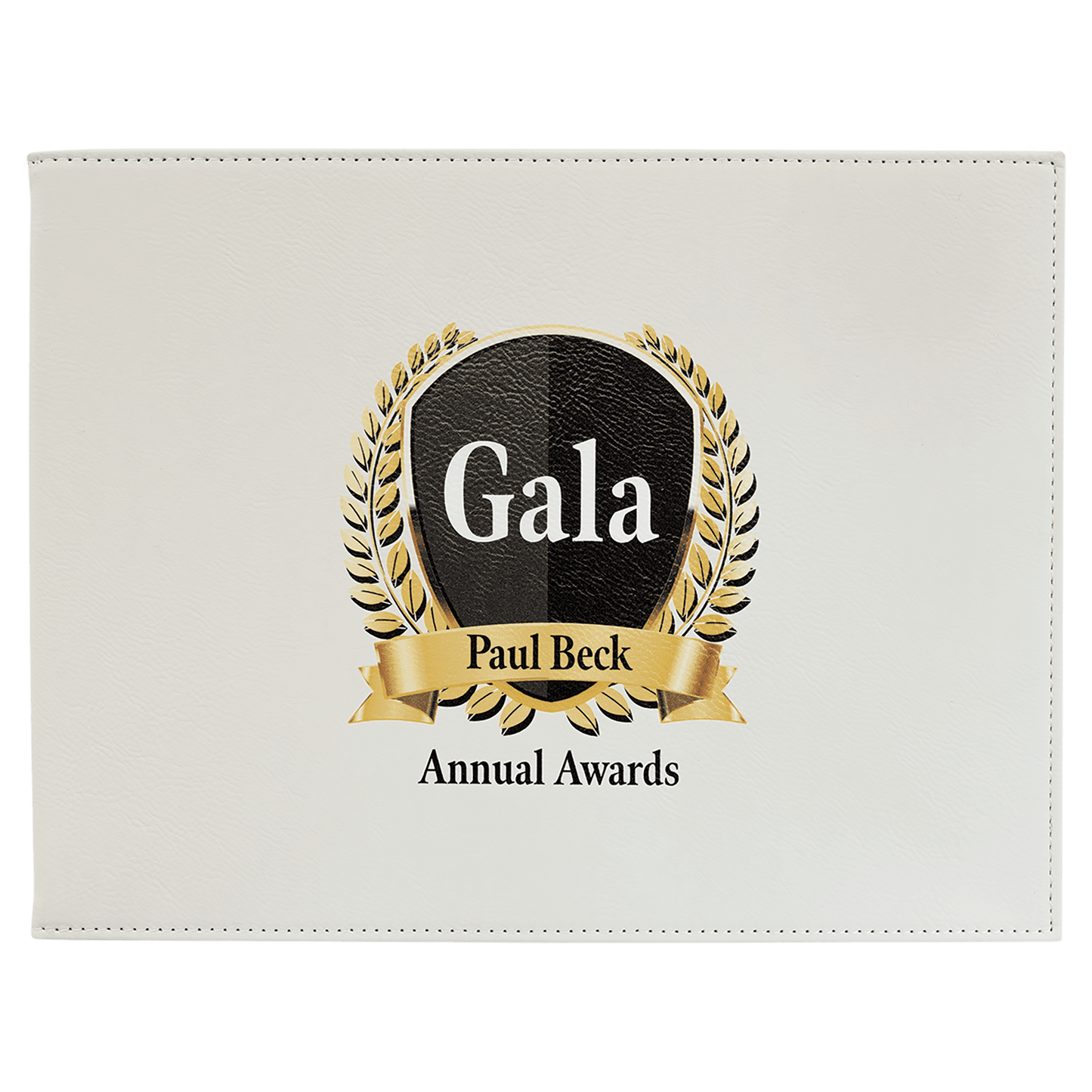 9" x 12" White Laserable Leatherette Certificate Holder (Sold by Case of 6)
