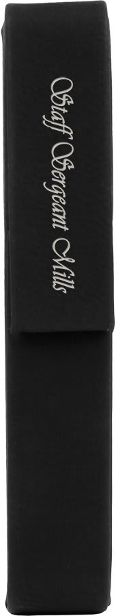6 1/2" x 1" Black/Silver Laserable Leatherette Single Pen Case (Sold by Case of 50)