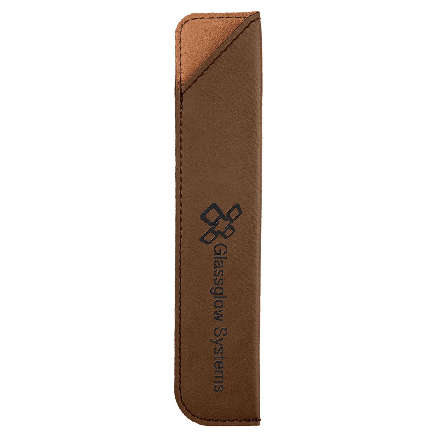 6 1/4" Dark Brown Laserable Leatherette Pen Sleeve (Sold by Case of 50)