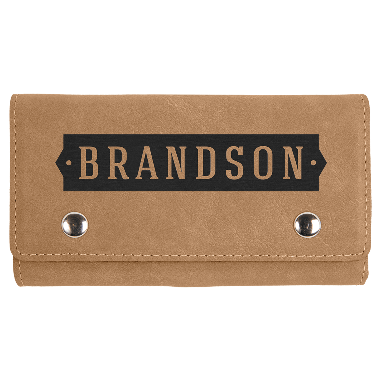 Light Brown Laserable Leatherette Card & Dice Set (Sold by Case of 10)