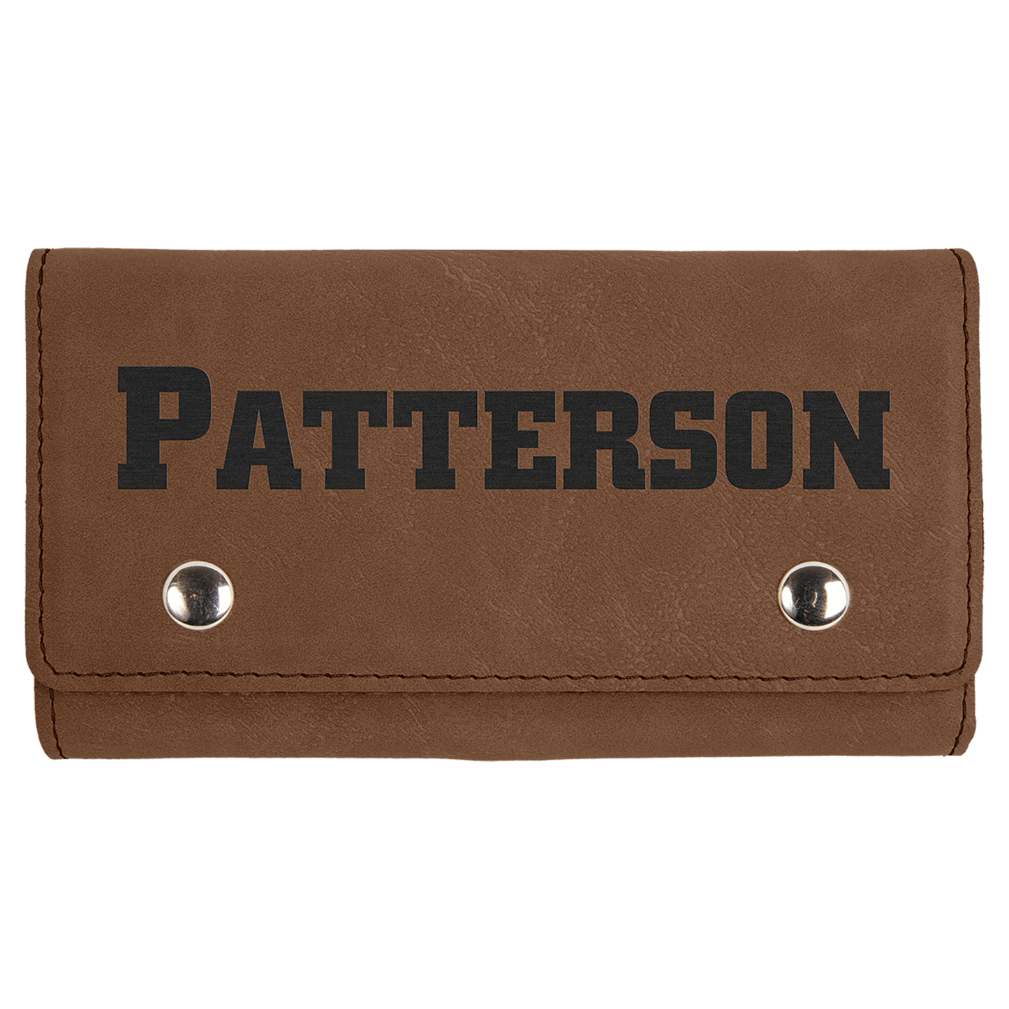 Dark Brown Laserable Leatherette Card & Dice Set (Sold by Case of 10)