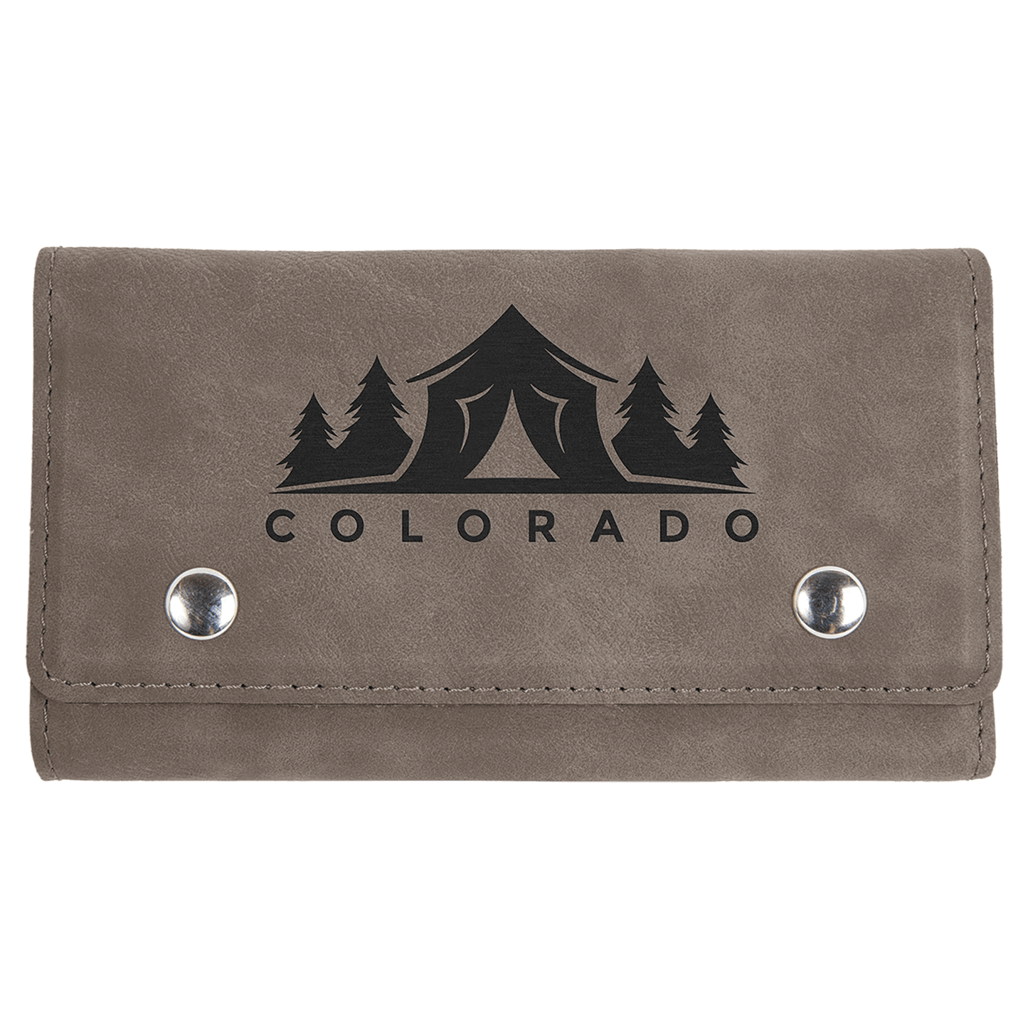 Gray Laserable Leatherette Card & Dice Set (Sold by Case of 10)