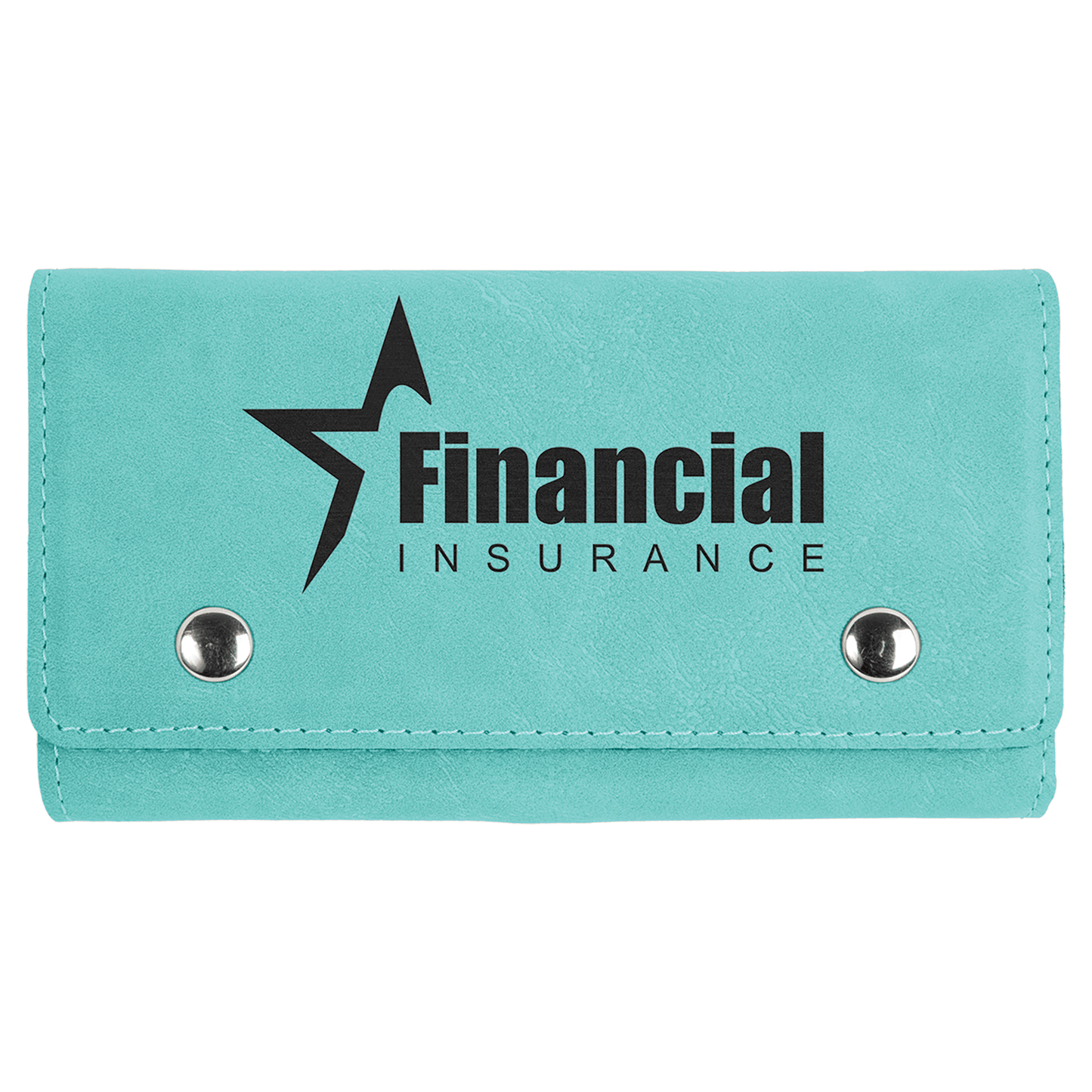Teal Laserable Leatherette Card & Dice Set (Sold by Case of 10)