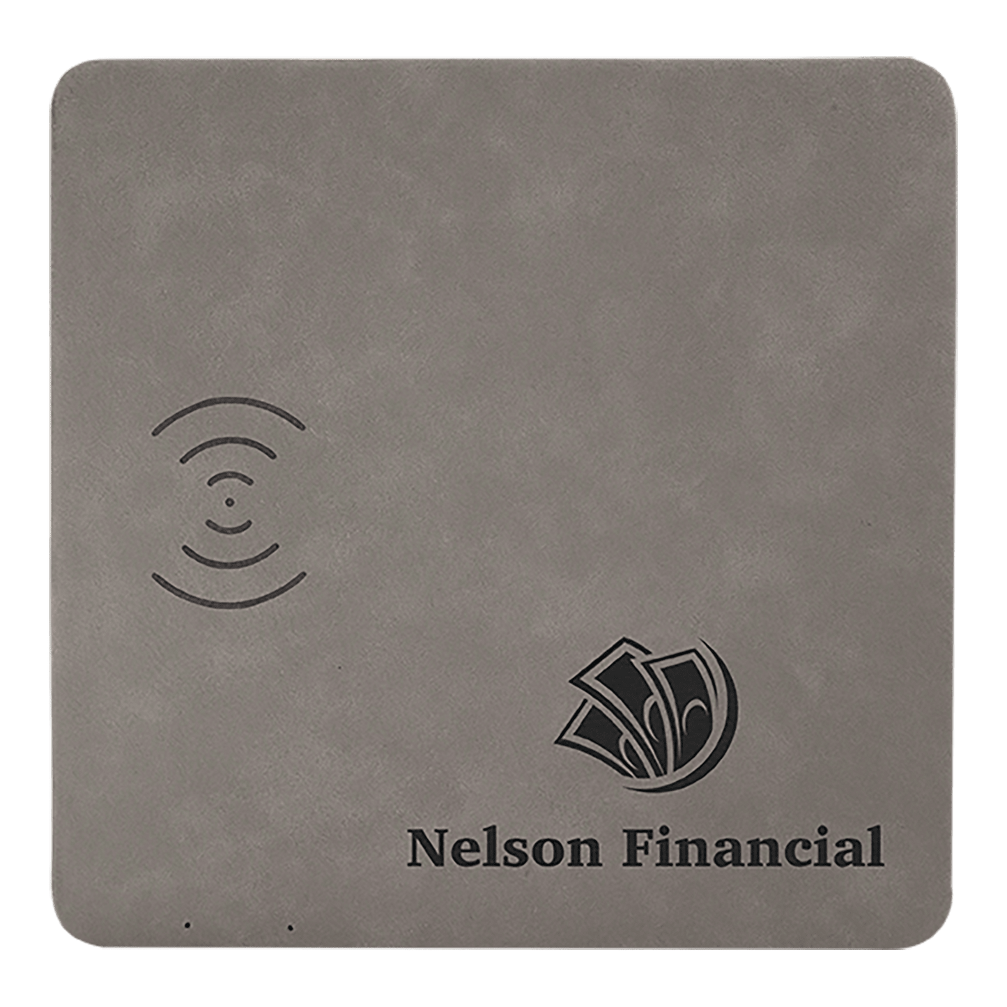 8" x 8" Gray Laserable Leatherette Phone Charging Mat (Sold by Case of 4)