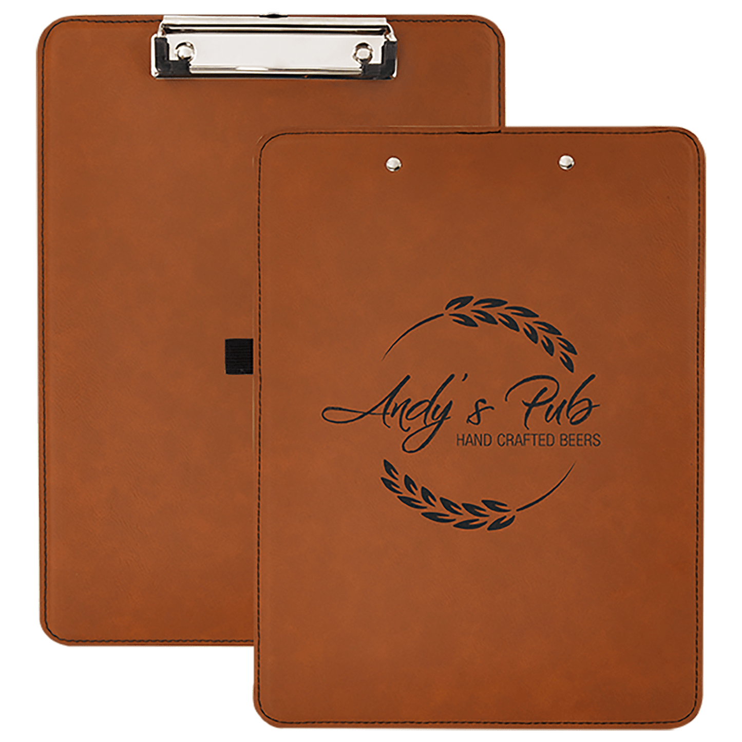 9" x 12 1/2" Rawhide Laserable Leatherette Clipboard (Sold by Case of 10)