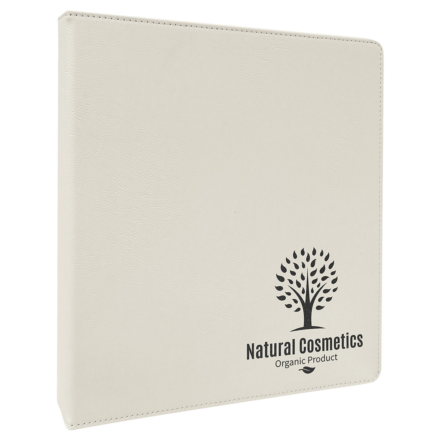 10 1/2" x 11 1/2" White Laserable Leatherette 3 Ring Binder with 1" Slant DRings (Sold by Case of 4)