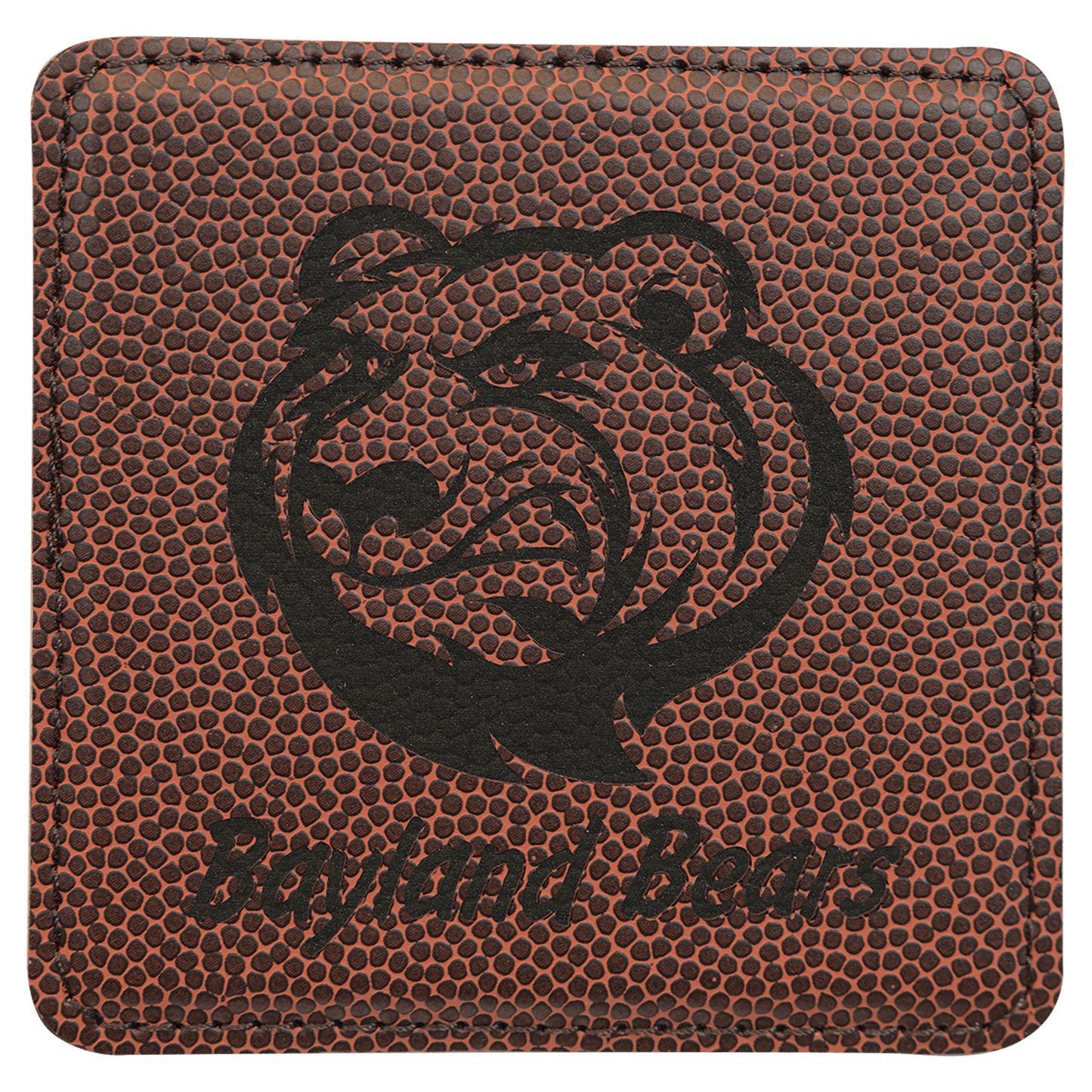 4" x 4" Square Football Laserable Leatherette Coaster (Sold by Case of 6)