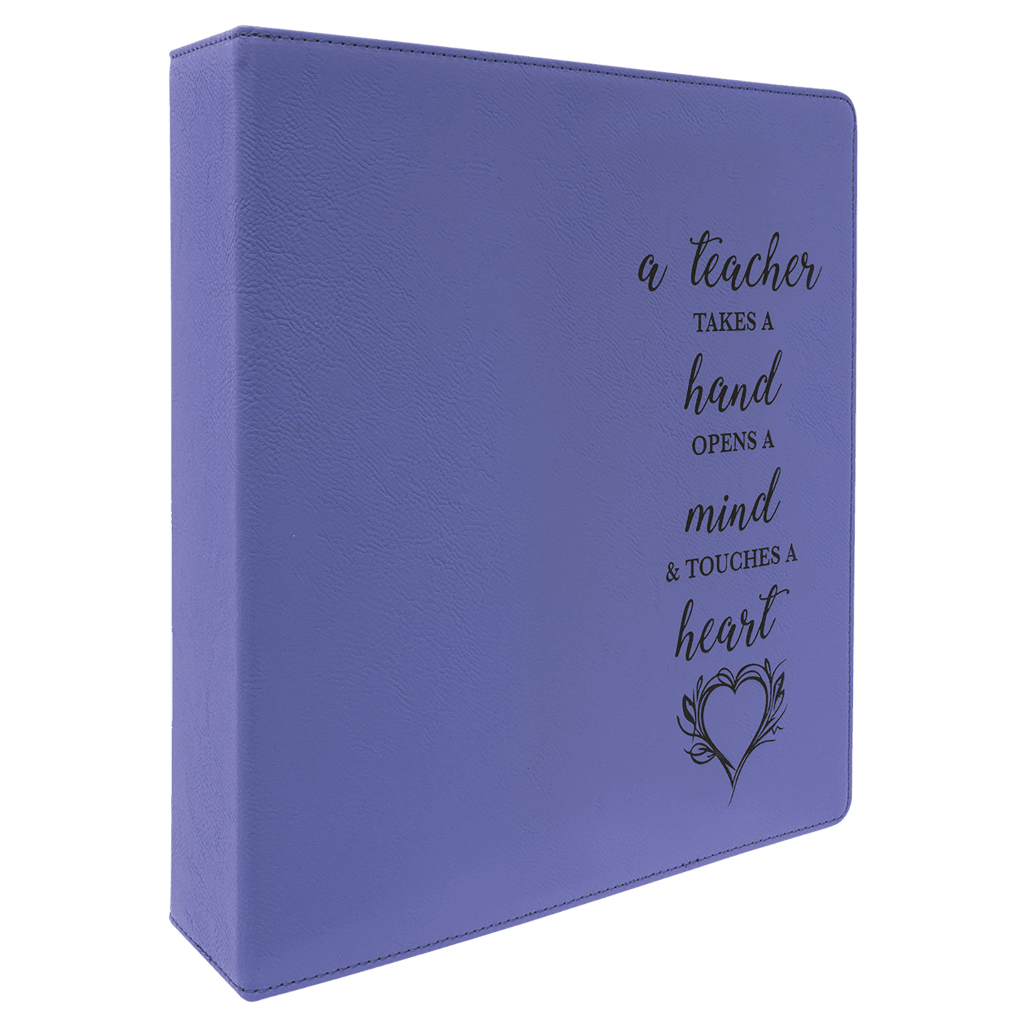 11" x 11 1/2" Purple/Black Laserable Leatherette 3 Ring Binder with 2" Slant D Rings (Sold by Case of 4)