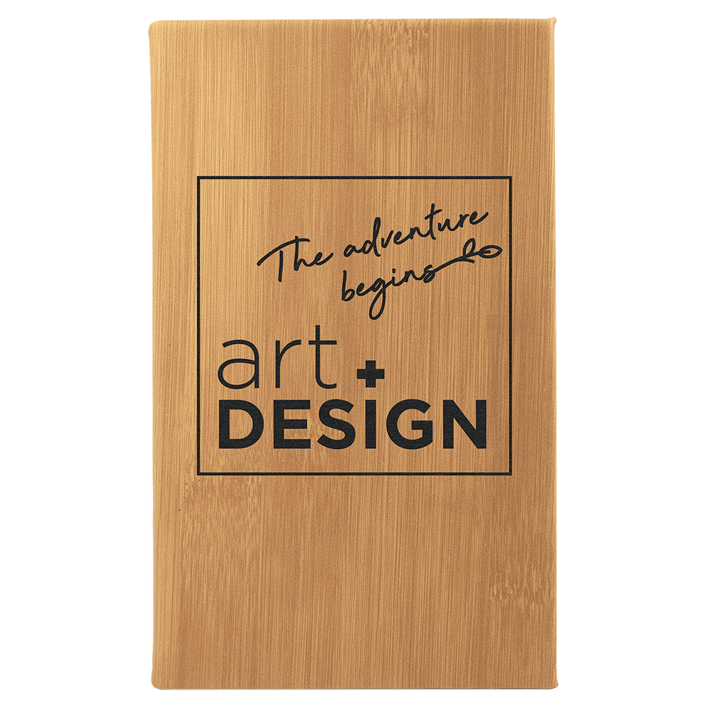 5 1/4" x 8 1/4" Bamboo Laserable Leatherette Sketch Book with Unlined Notepad (Sold by Case of 4)