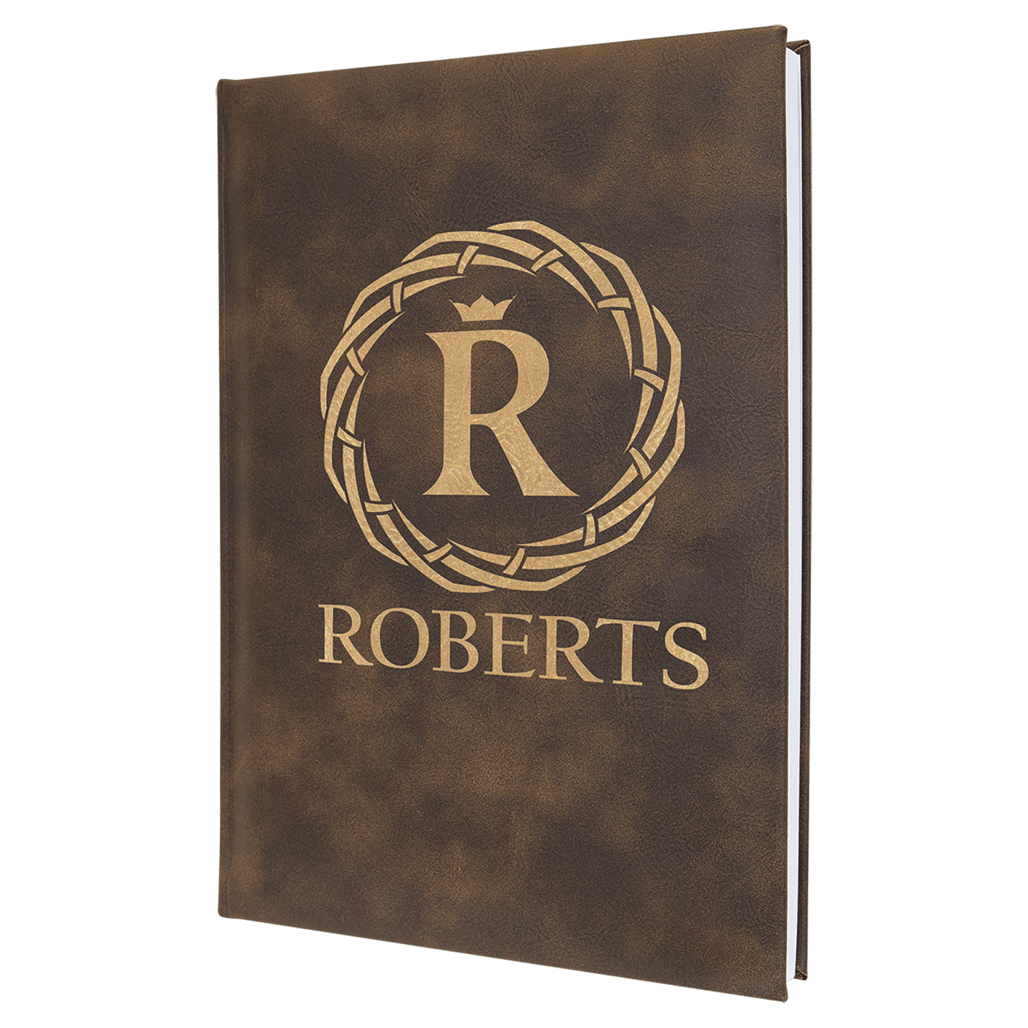 7" x 9 3/4" Rustic/Gold Laserable Leatherette Journal with Lined Notepad (Sold by Case of 4)