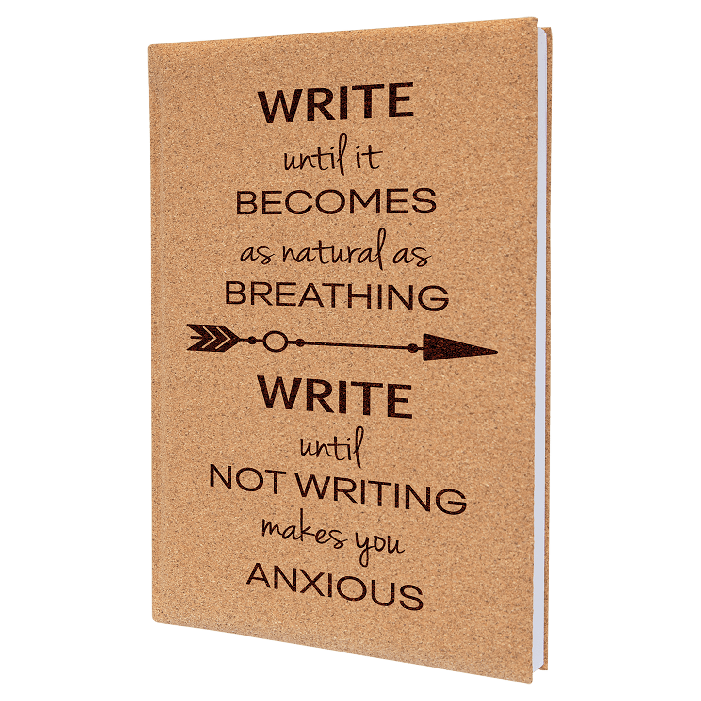 7" x 9 3/4" Cork Laserable Leatherette Journal with Lined Notepad (Sold by Case of 4)