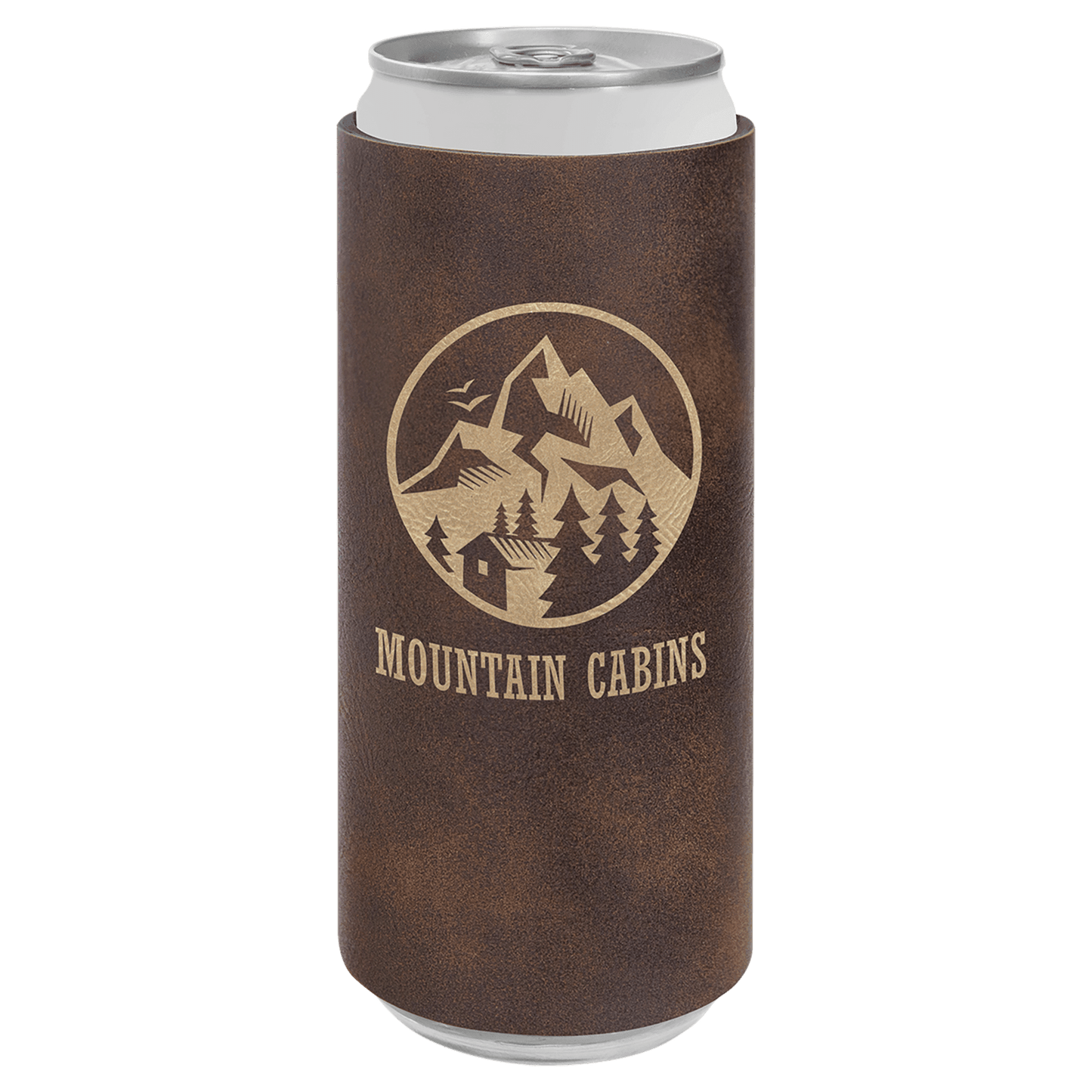 Rustic/Gold Laserable Leatherette Slim Beverage Holder (Sold by Case of 25)