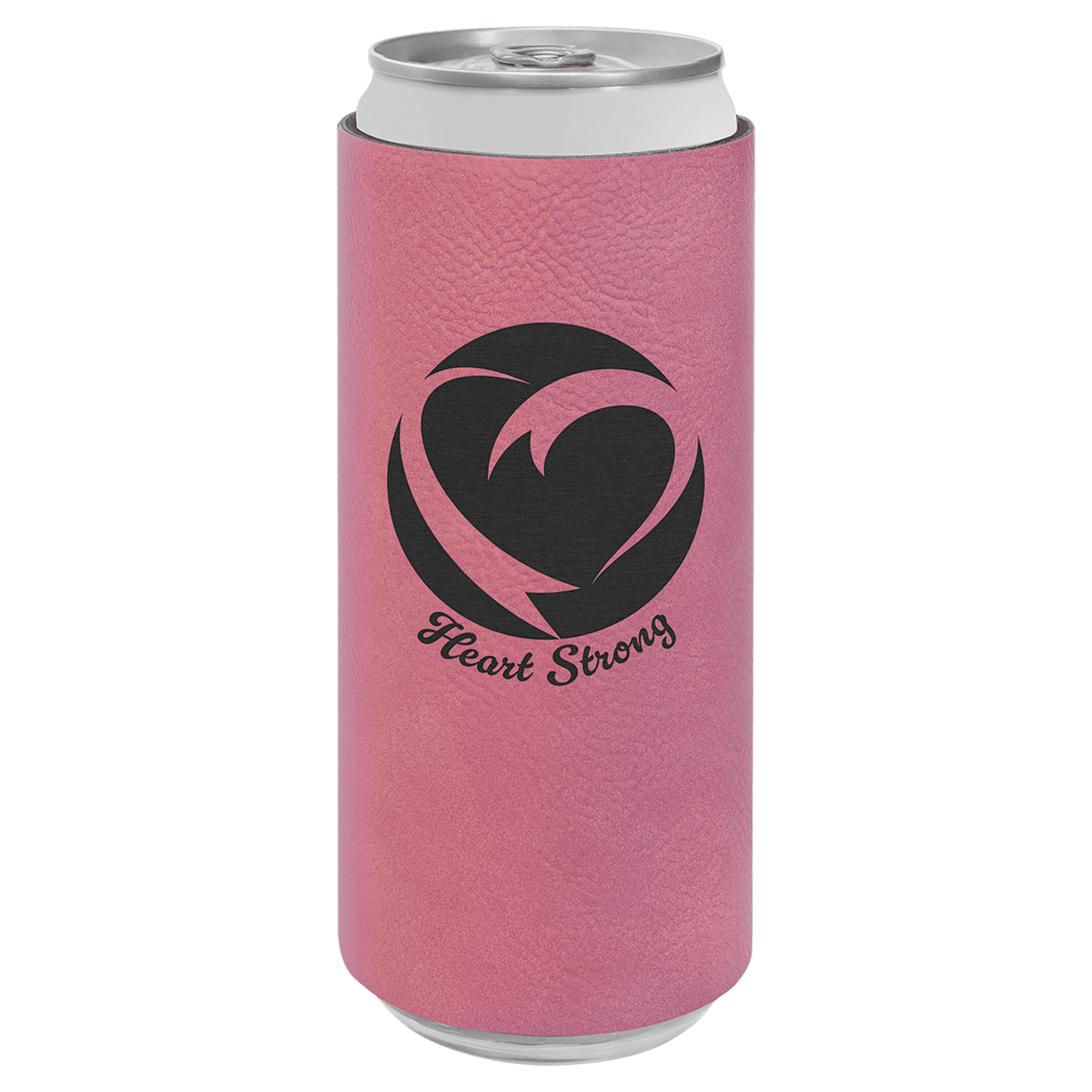 Pink Laserable Leatherette Slim Beverage Holder (Sold by Case of 25)