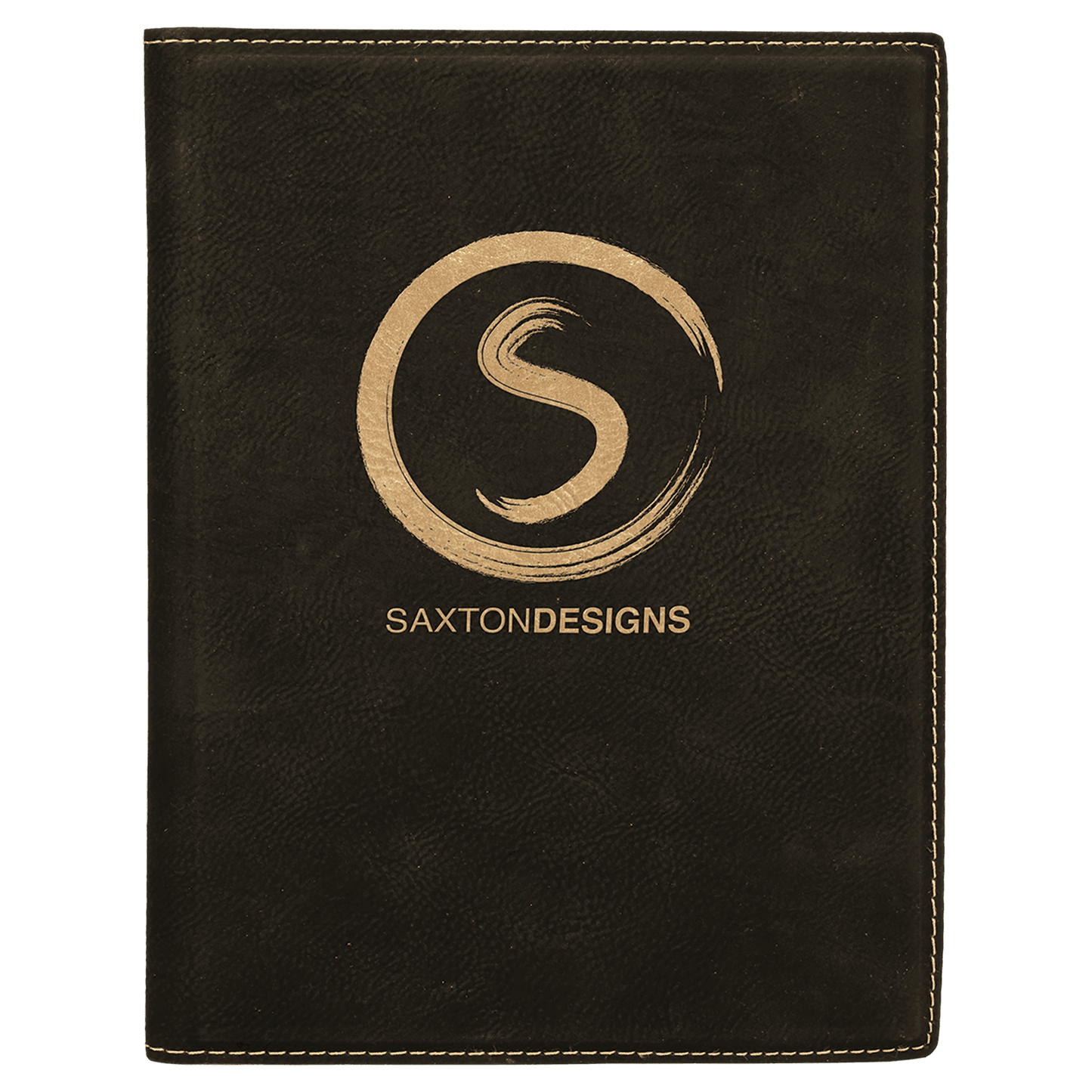 7" x 9" Black/Gold Laserable Leatherette Small Portfolio with Notepad (Sold by Case of 4)