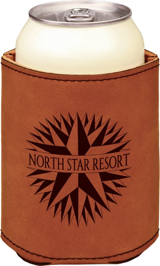 3 3/4" Rawhide Laserable Leatherette Beverage Holder (Sold by Case of 25)