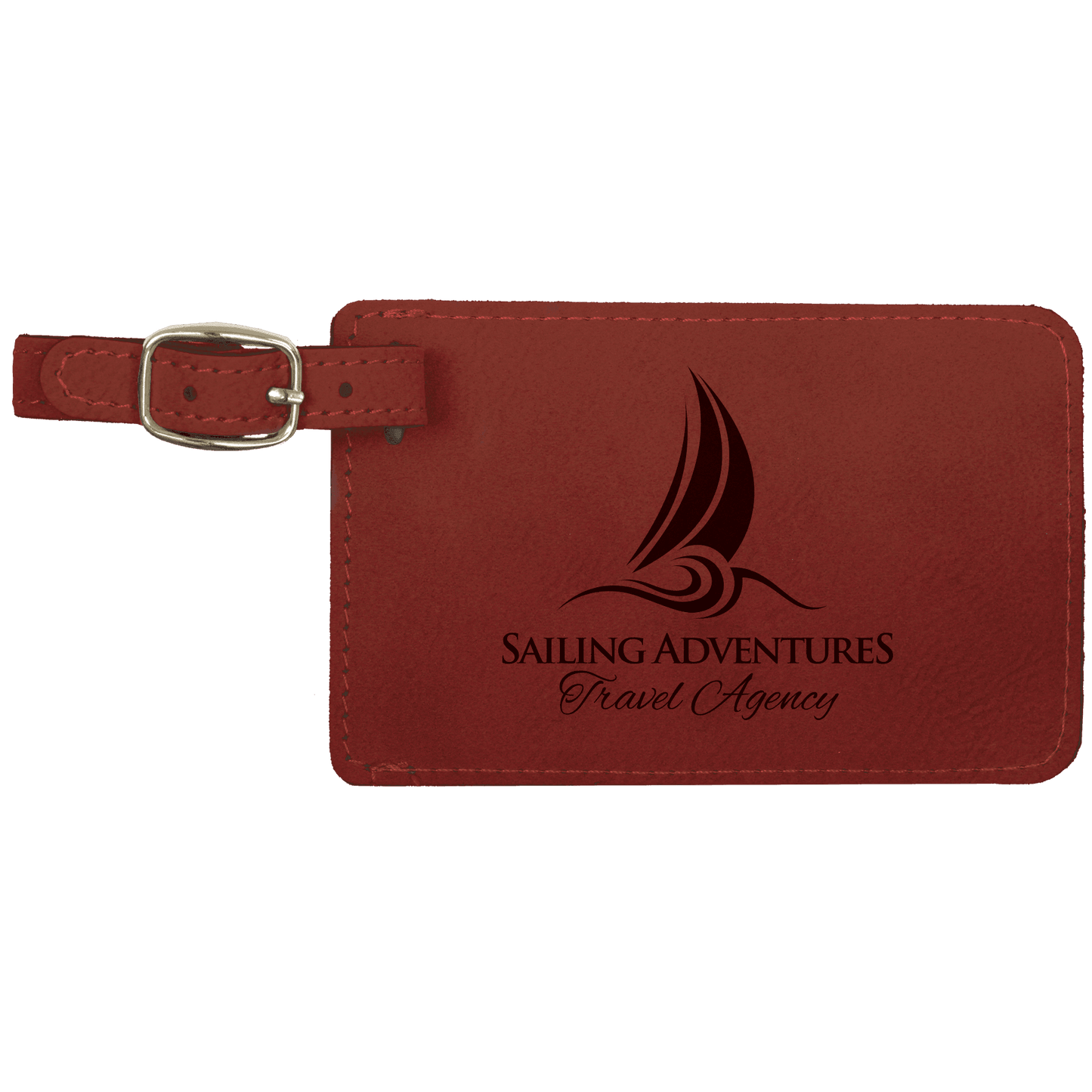 4 1/4" x 2 3/4" Rose Laserable Leatherette Luggage Tag (Sold by Case of 10)