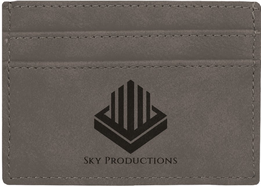4" x 2 3/4" Gray Laserable Leatherette Wallet Clip (Sold by Case of 10)