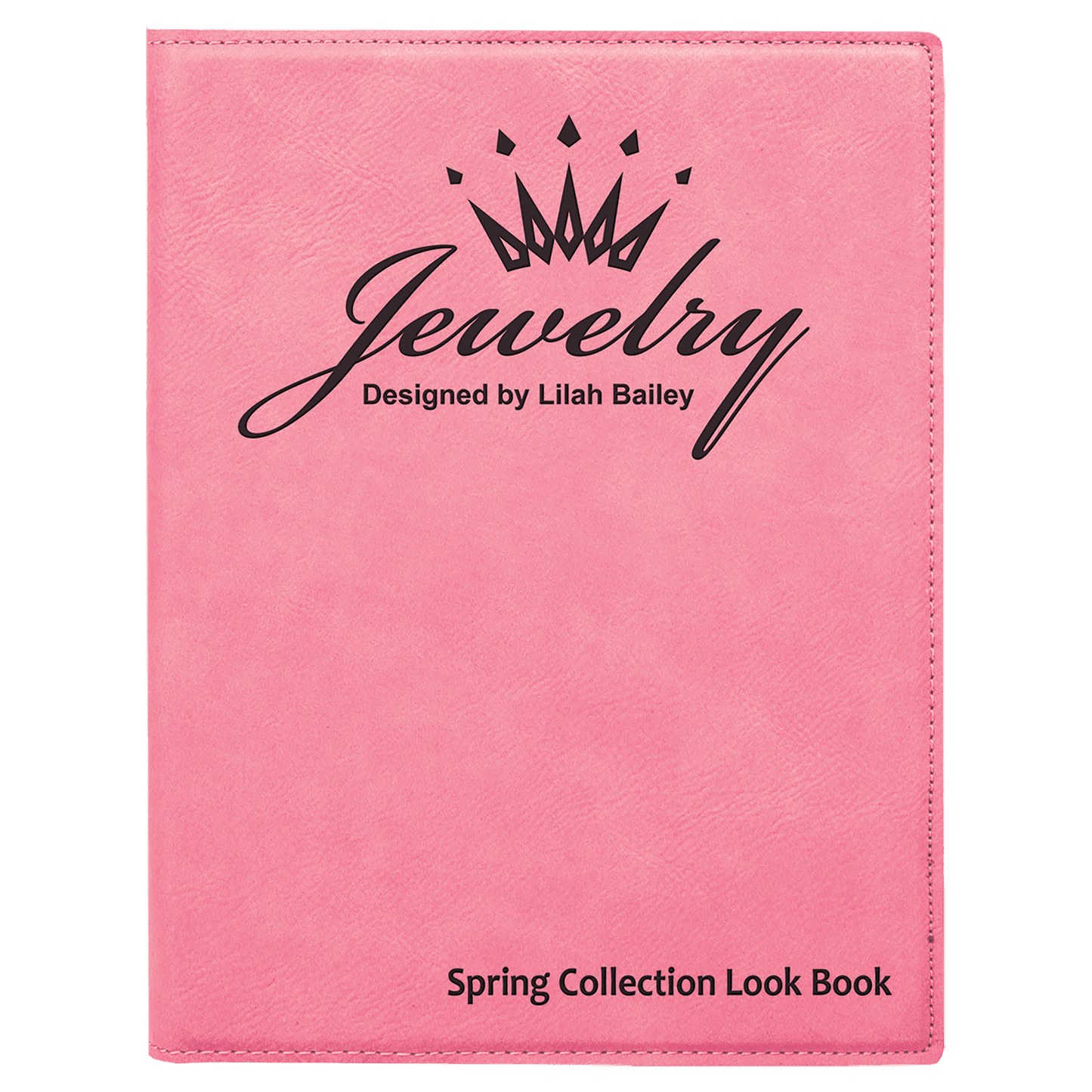 7" x 9" Pink Laserable Leatherette Small Portfolio with Notepad (Sold by Case of 4)