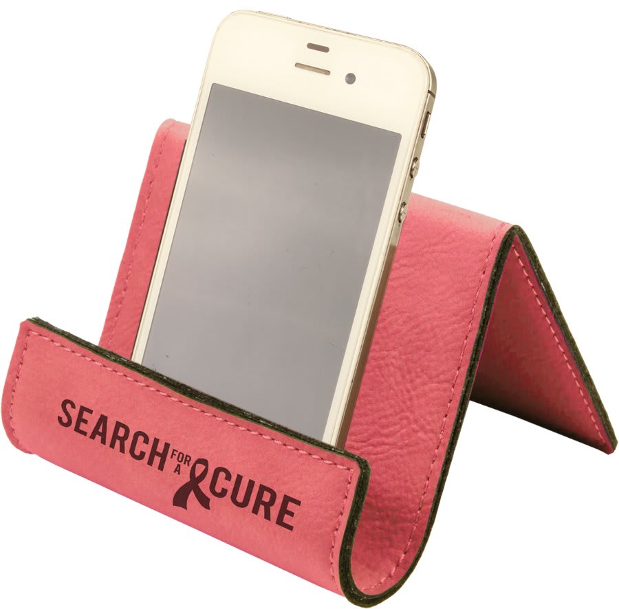 3 1/2" x 2 1/2" Pink Laserable Leatherette Holder Easel (Sold by Case of 6)
