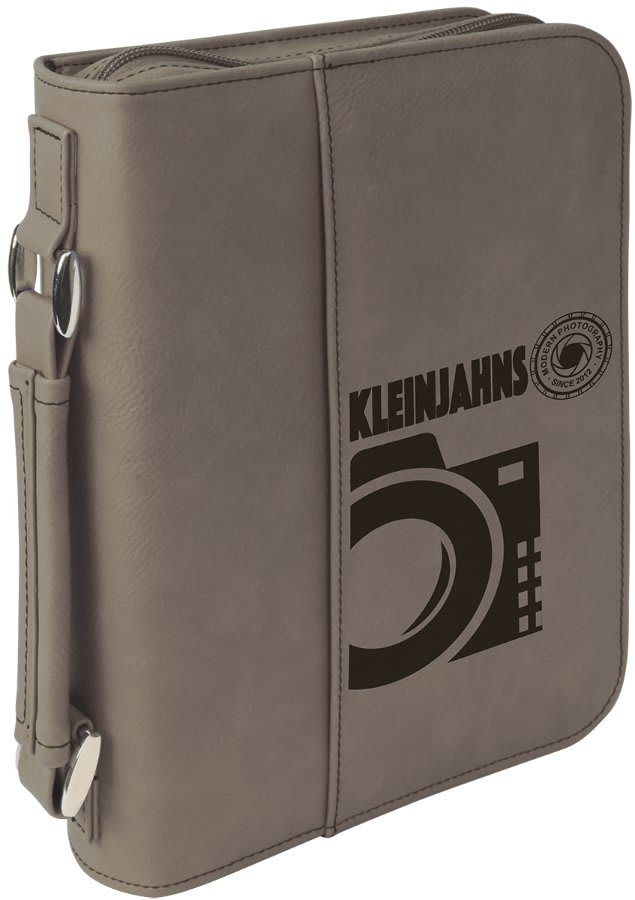6 3/4" x 9 1/4" Gray Leatherette Book/Bible Cover with Handle & Zipper (Sold by Case of 6)
