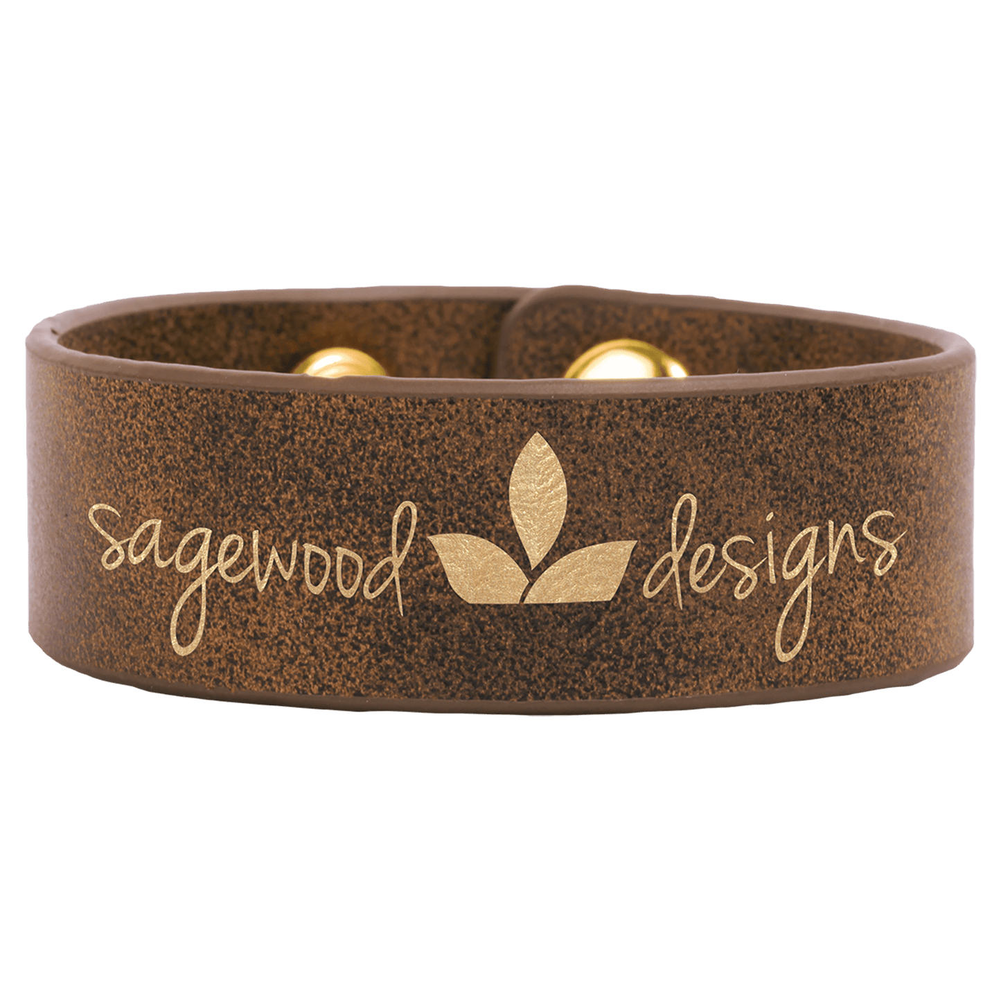 9 1/2" x 1" Rustic/Gold Laserable Leatherette Cuff Bracelet (Sold by Case of 10)