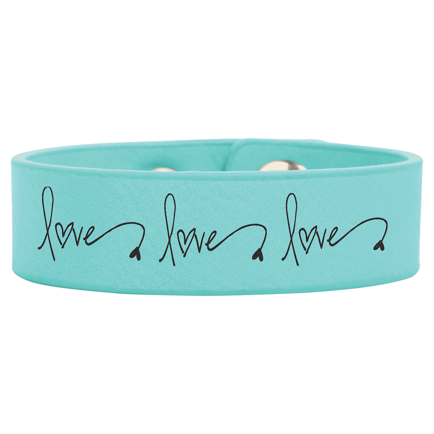 8 1/2" x 3/4" Teal Laserable Leatherette Youth Cuff Bracelet (Sold by Case of 10)