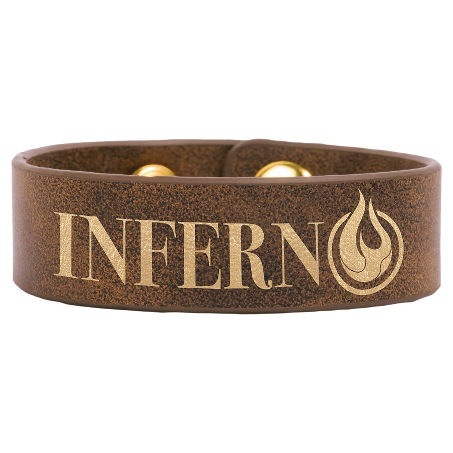 8 1/2" x 3/4" Rustic/Gold Laserable Leatherette Youth Cuff Bracelet (Sold by Case of 10)