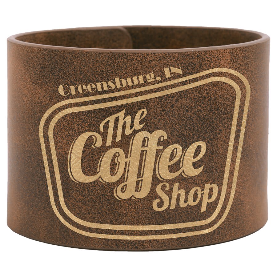 9 1/2" x 2" Rustic/Gold Laserable Leatherette Cuff Bracelet (Sold by Case of 10)