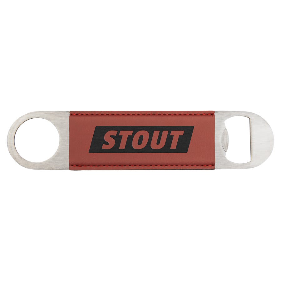 1 1/2" x 7" Rose Laserable Leatherette Bottle Opener (Sold by Case of 25)