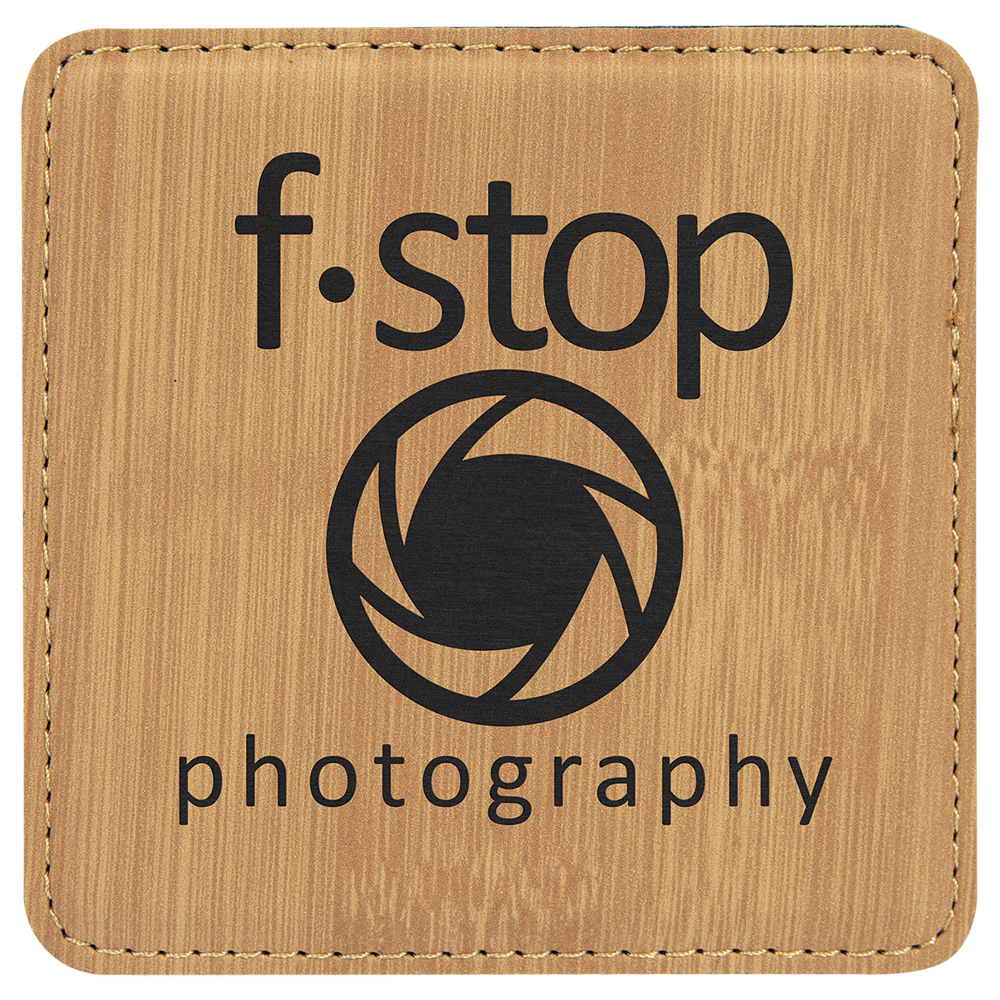 4" x 4" Square Bamboo Laserable Leatherette Coaster (Sold by Case of 6)