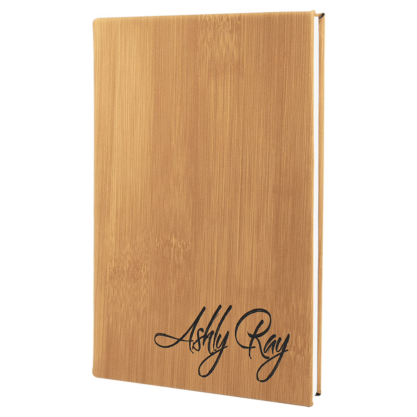 5 1/4" x 8 1/4" Bamboo Laserable Leatherette Journal with Lined Notepad (Sold by Case of 4)