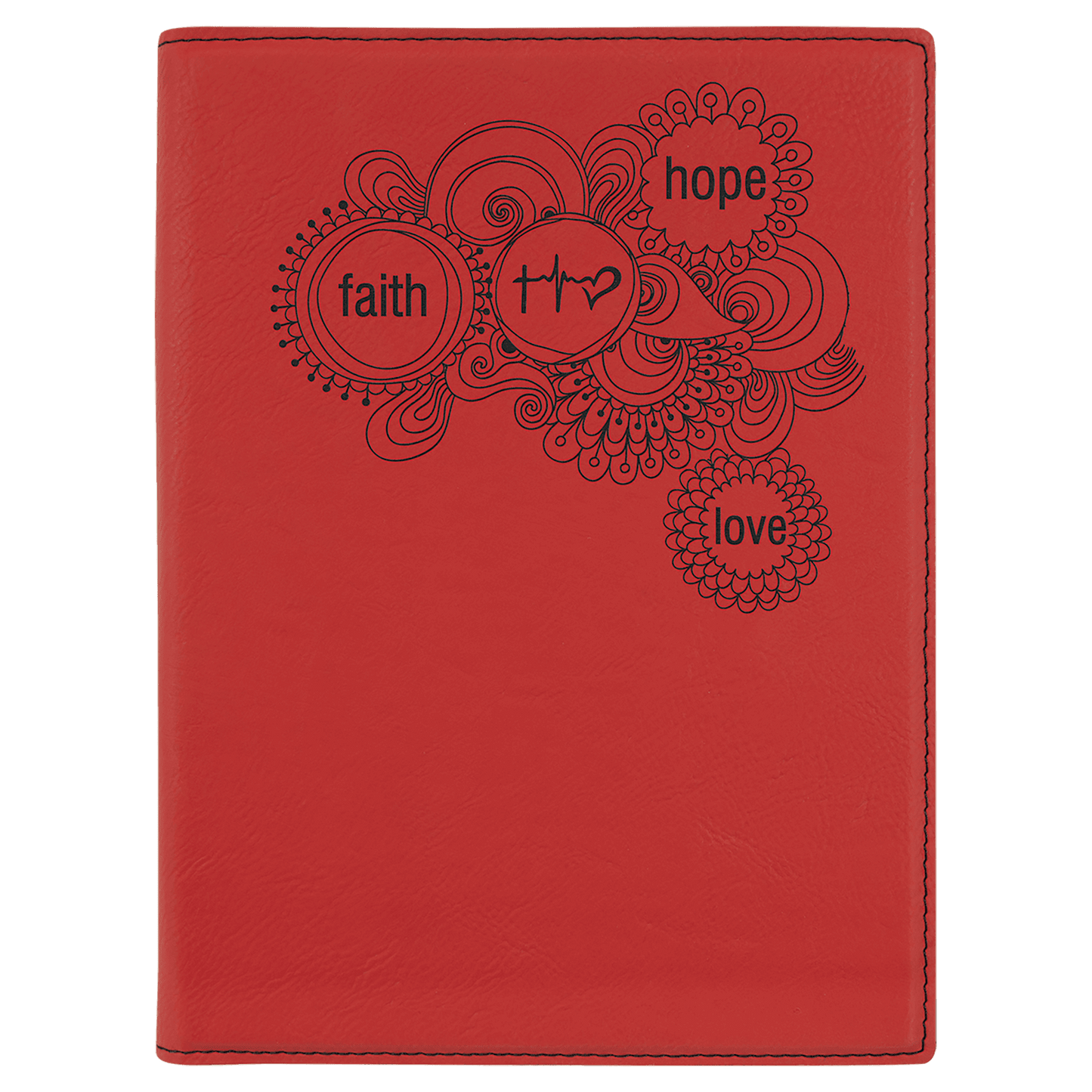 7" x 9" Red Laserable Leatherette Small Portfolio with Notepad (Sold by Case of 4)