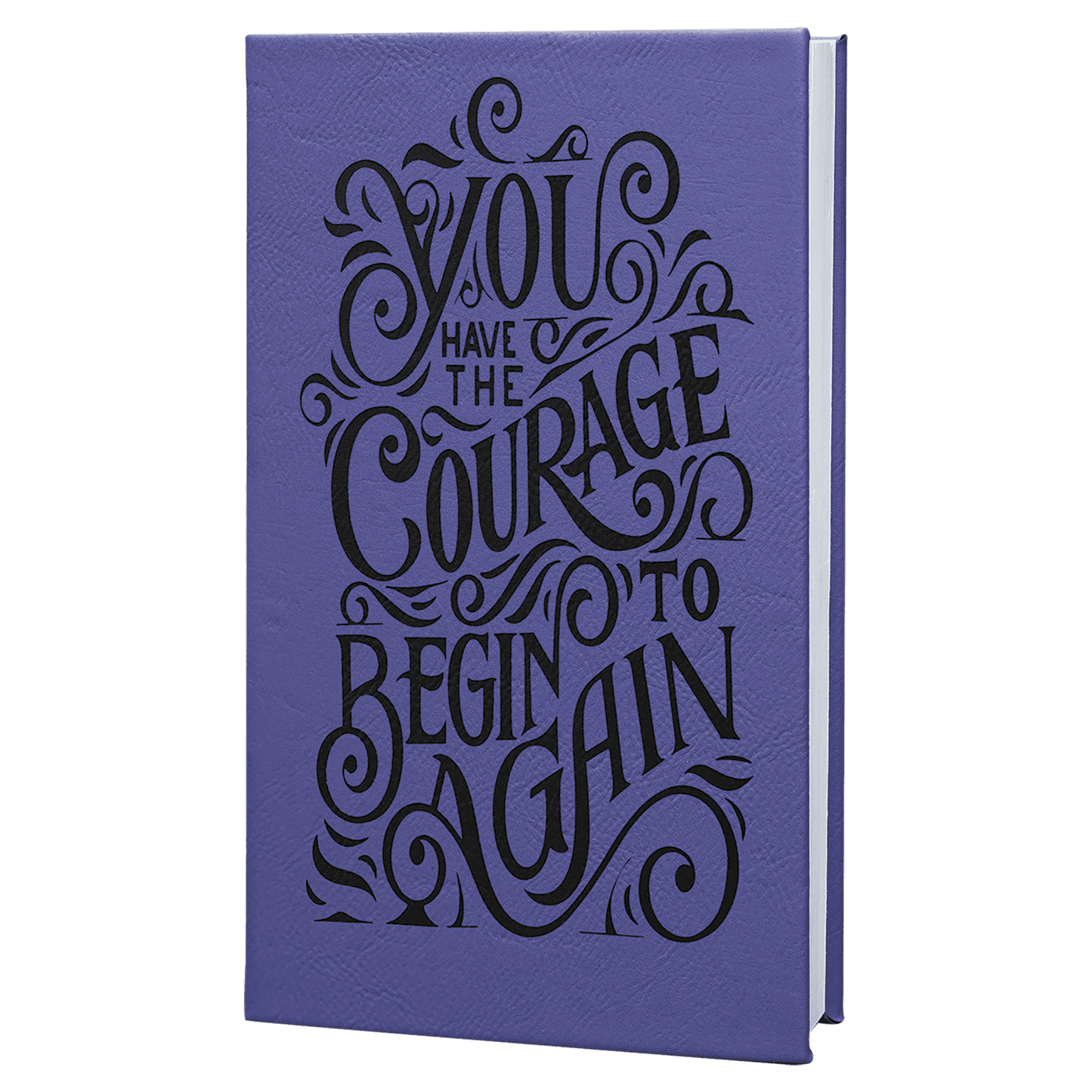 5 1/4" x 8 1/4" Purple/Black Laserable Leatherette Journal with Lined Notepad (Sold by Case of 4)
