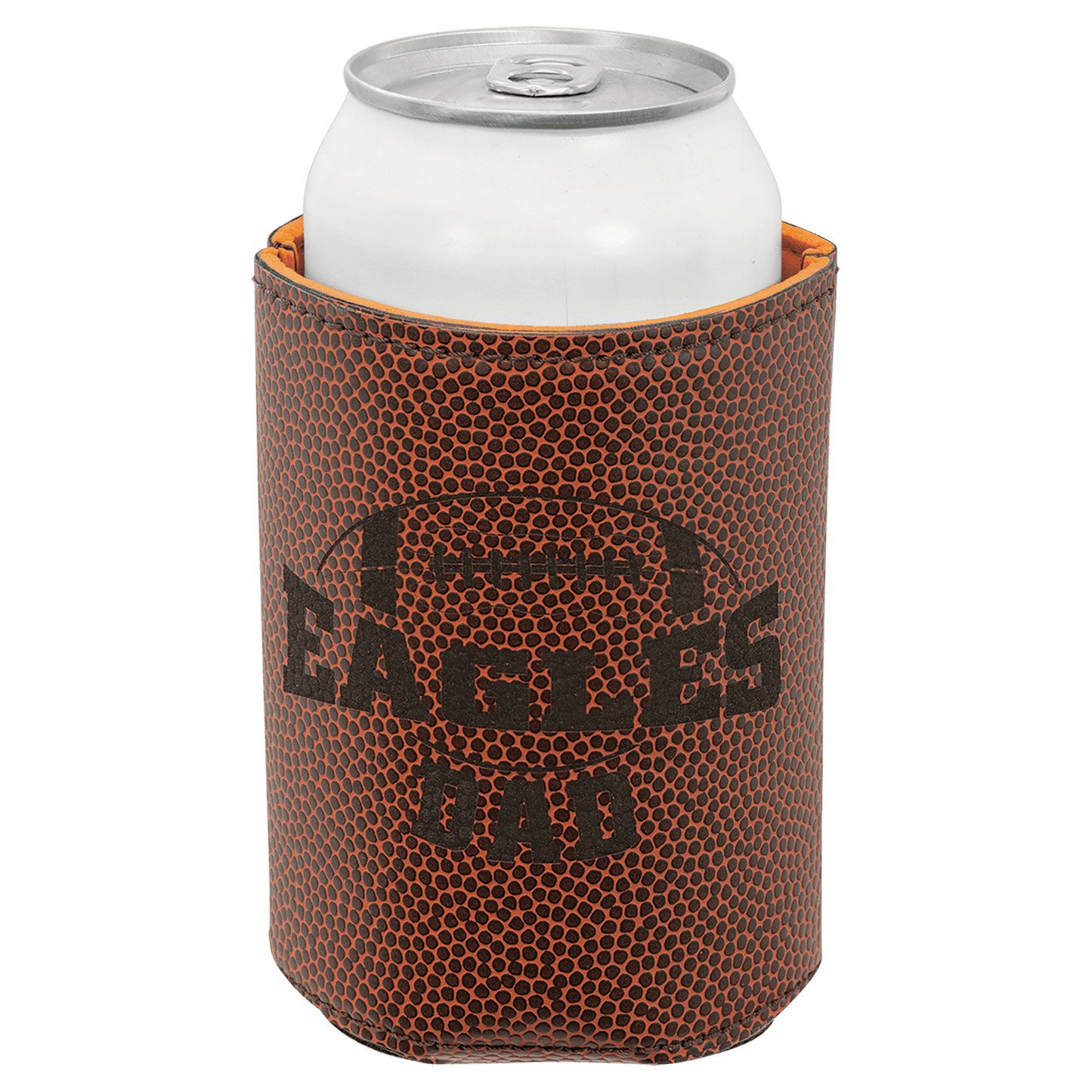 3 3/4" Football Laserable Leatherette Beverage Holder (Sold by Case of 25)