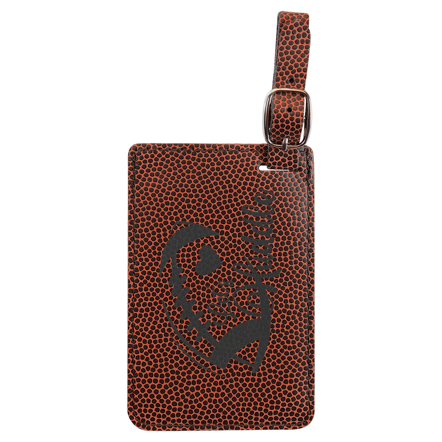 4 1/4" x 2 3/4" Football Laserable Leatherette Luggage Tag (Sold by Case of 10)