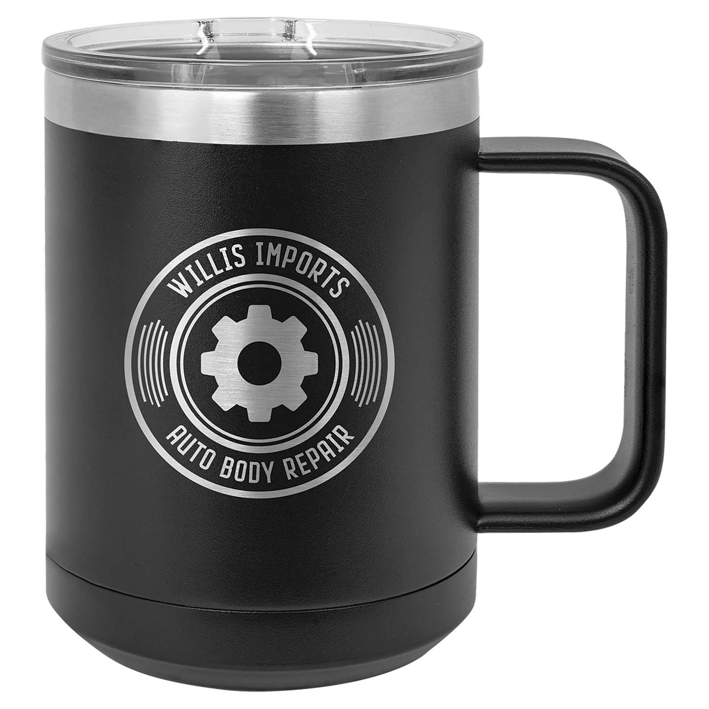 Polar Camel 15 oz. Black Vacuum Insulated Mug with Slider Lid (Sold by Case of 12)