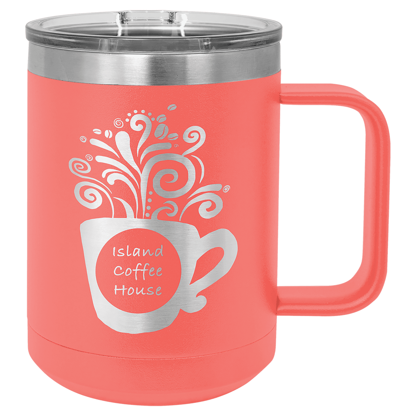 Polar Camel 15 oz. Coral Vacuum Insulated Mug with Slider Lid (Sold by Case of 12)