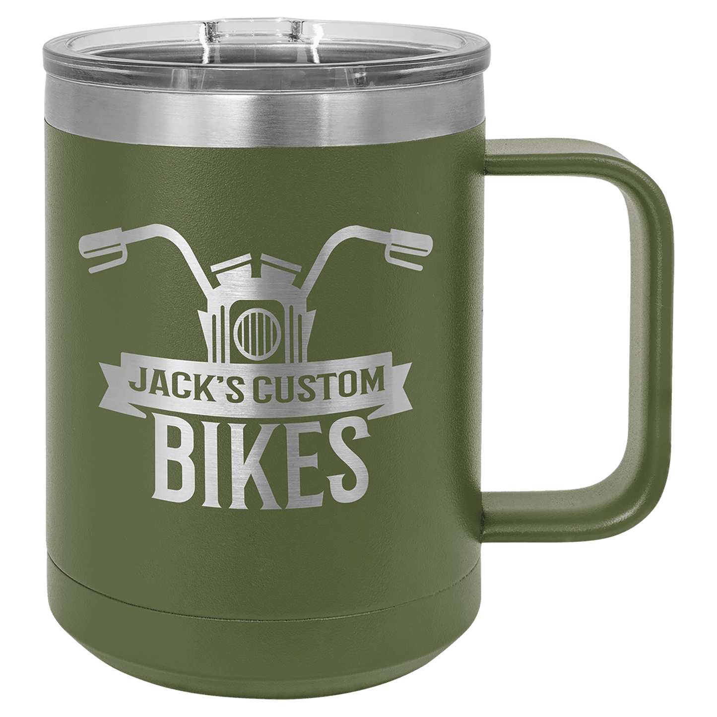 Polar Camel 15 oz. Olive Green Vacuum Insulated Mug with Slider Lid (Sold by Case of 12)
