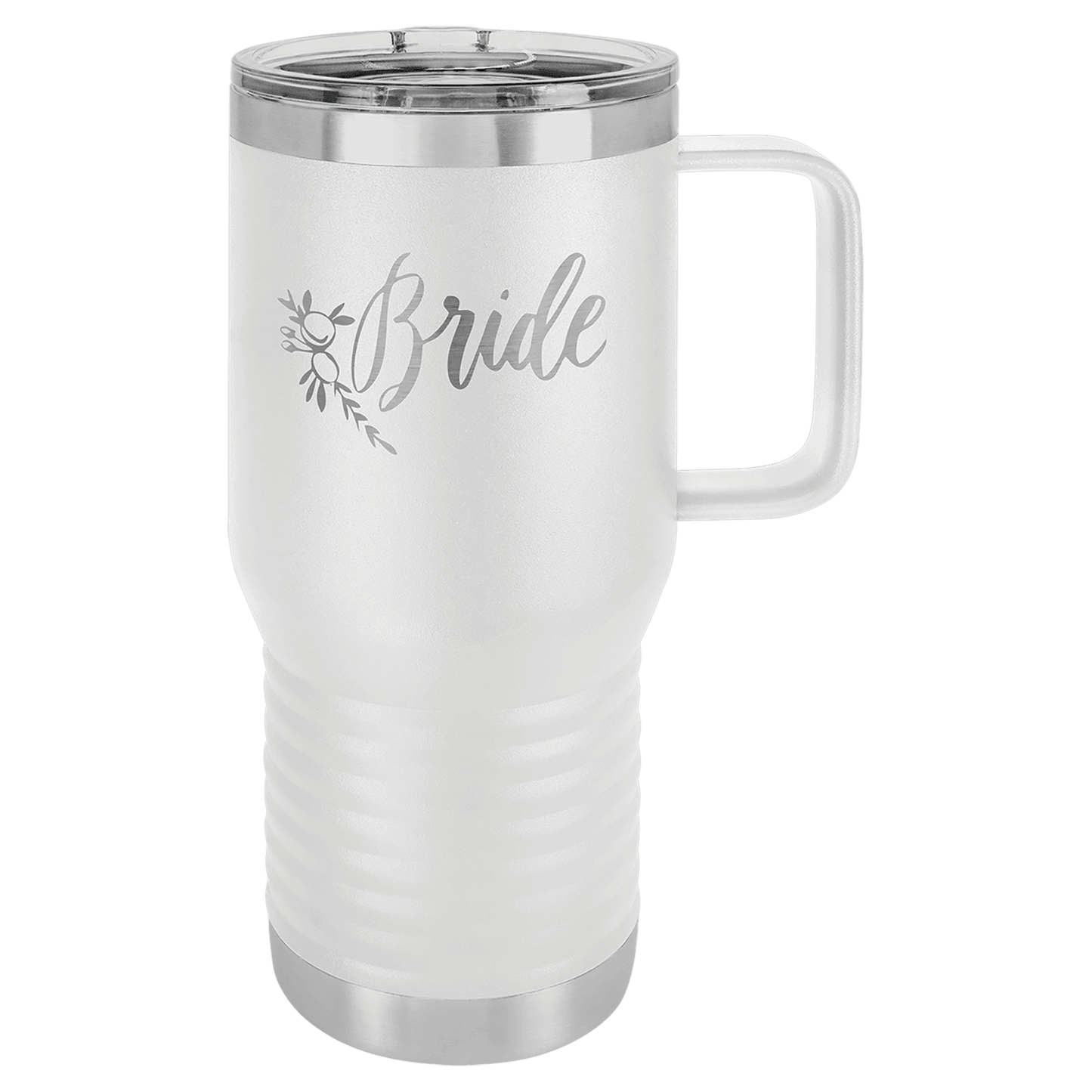 Polar Camel 20 oz. White Vacuum Insulated Travel Mug with Slider Lid (Sold by Case of 24)