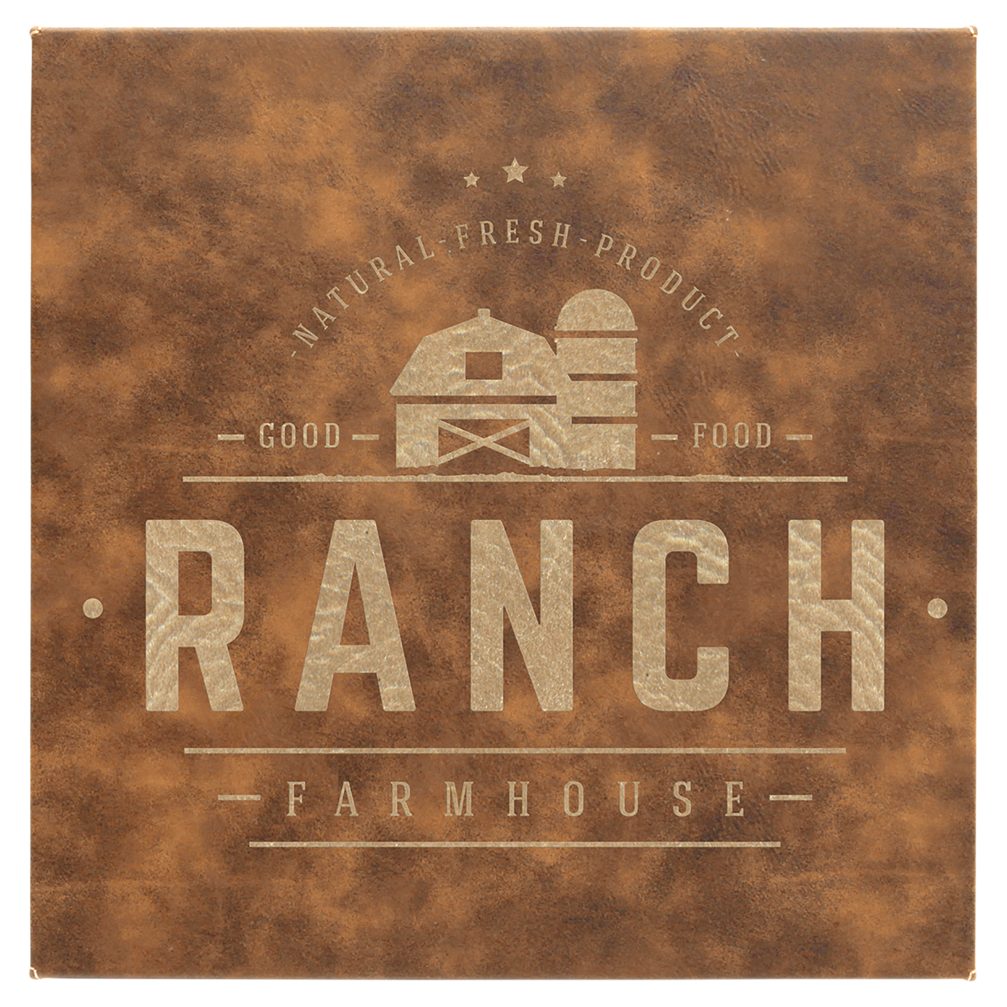 10" x 10" Rustic/Gold Laserable Leatherette Wall Decor with Sawtooth Hanger (Sold by Case of 6)