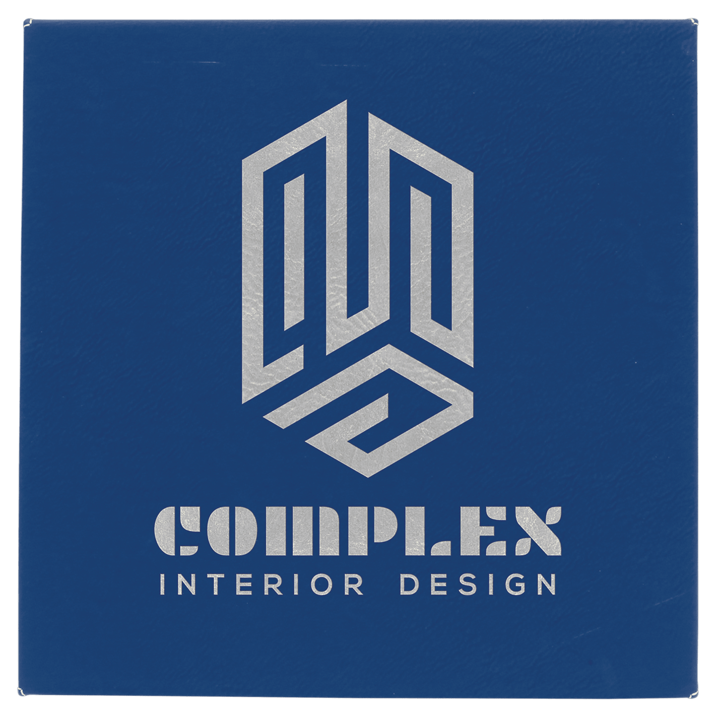 10" x 10" Blue/Silver Laserable Leatherette Wall Decor with Sawtooth Hanger (Sold by Case of 6)
