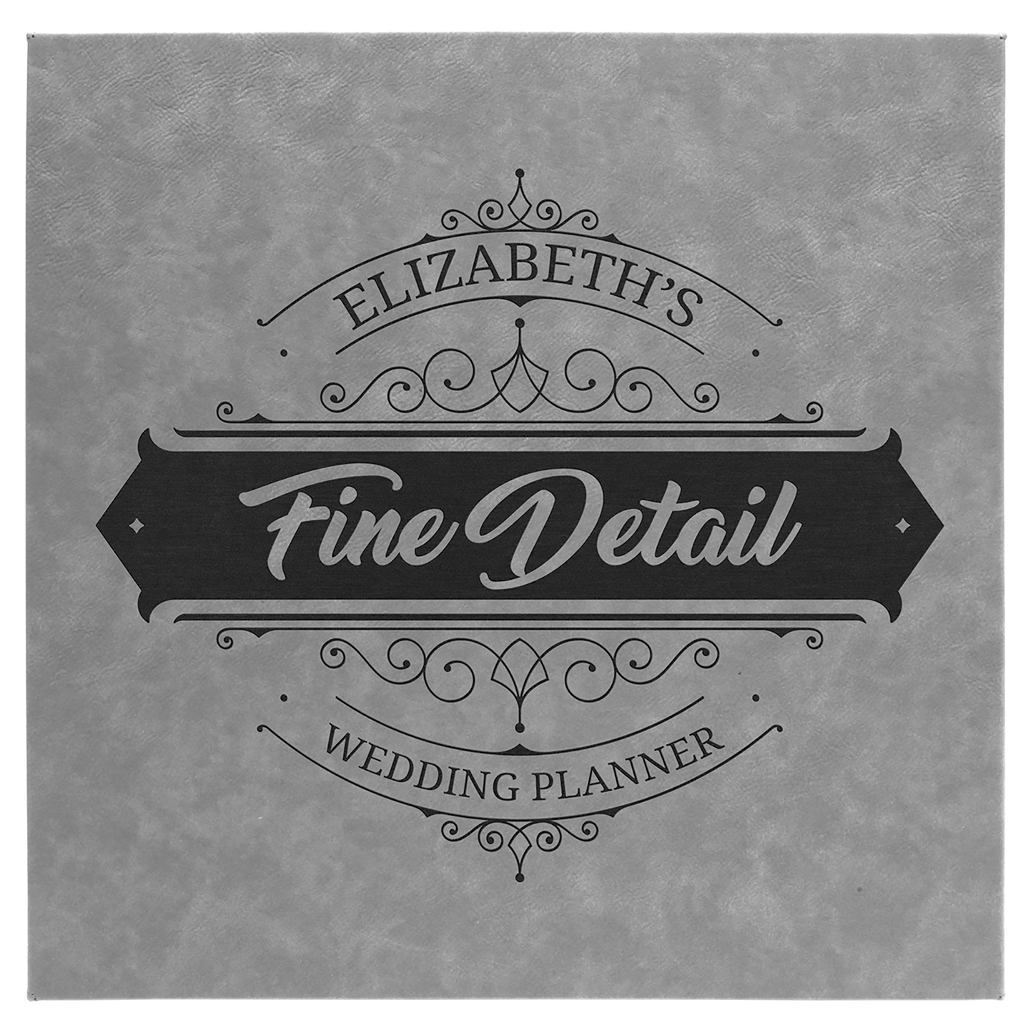 14" x 14" Gray Laserable Leatherette Wall Decor with Sawtooth Hanger (Sold by Case of 6)