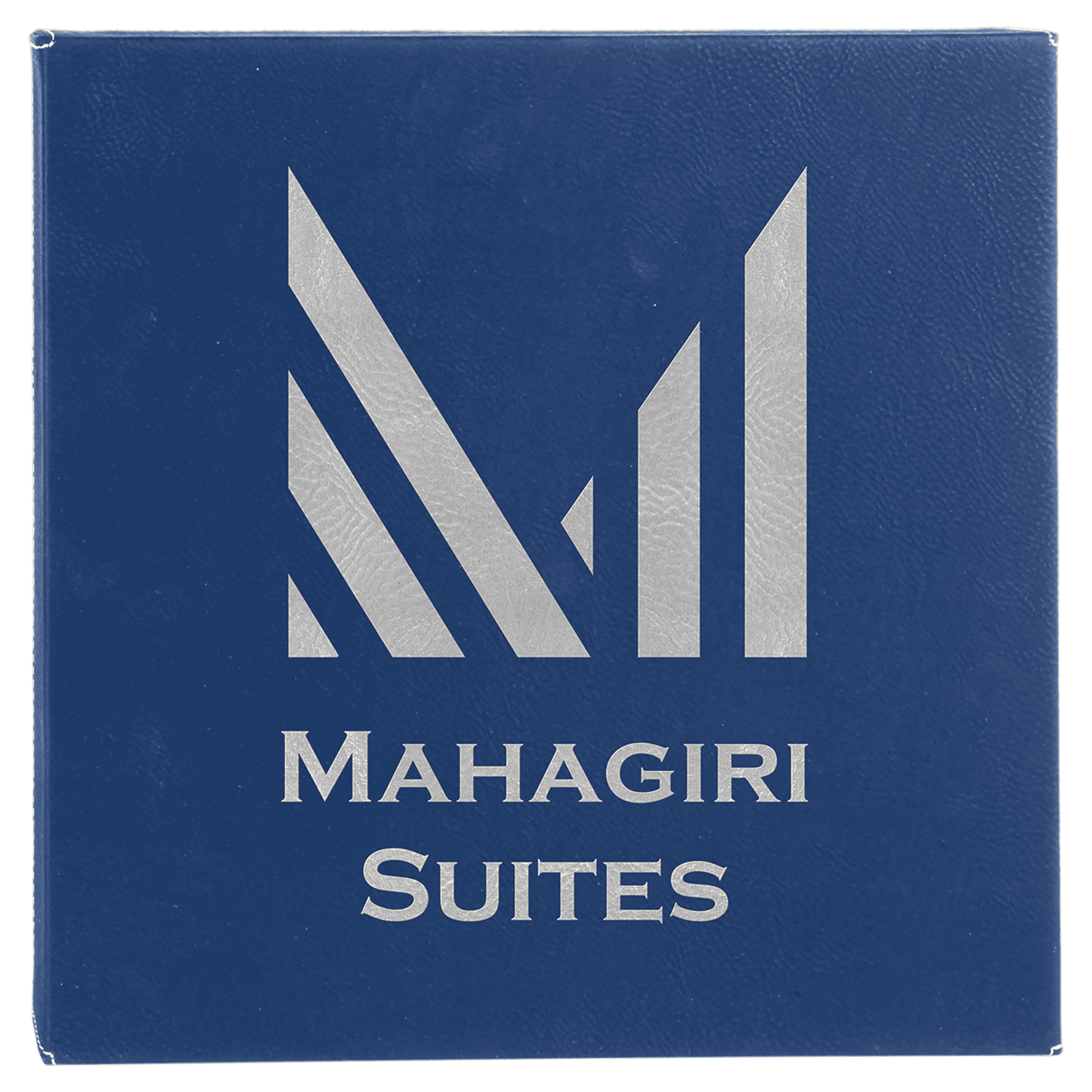 14" x 14" Blue/Silver Laserable Leatherette Wall Decor with Sawtooth Hanger (Sold by Case of 6)