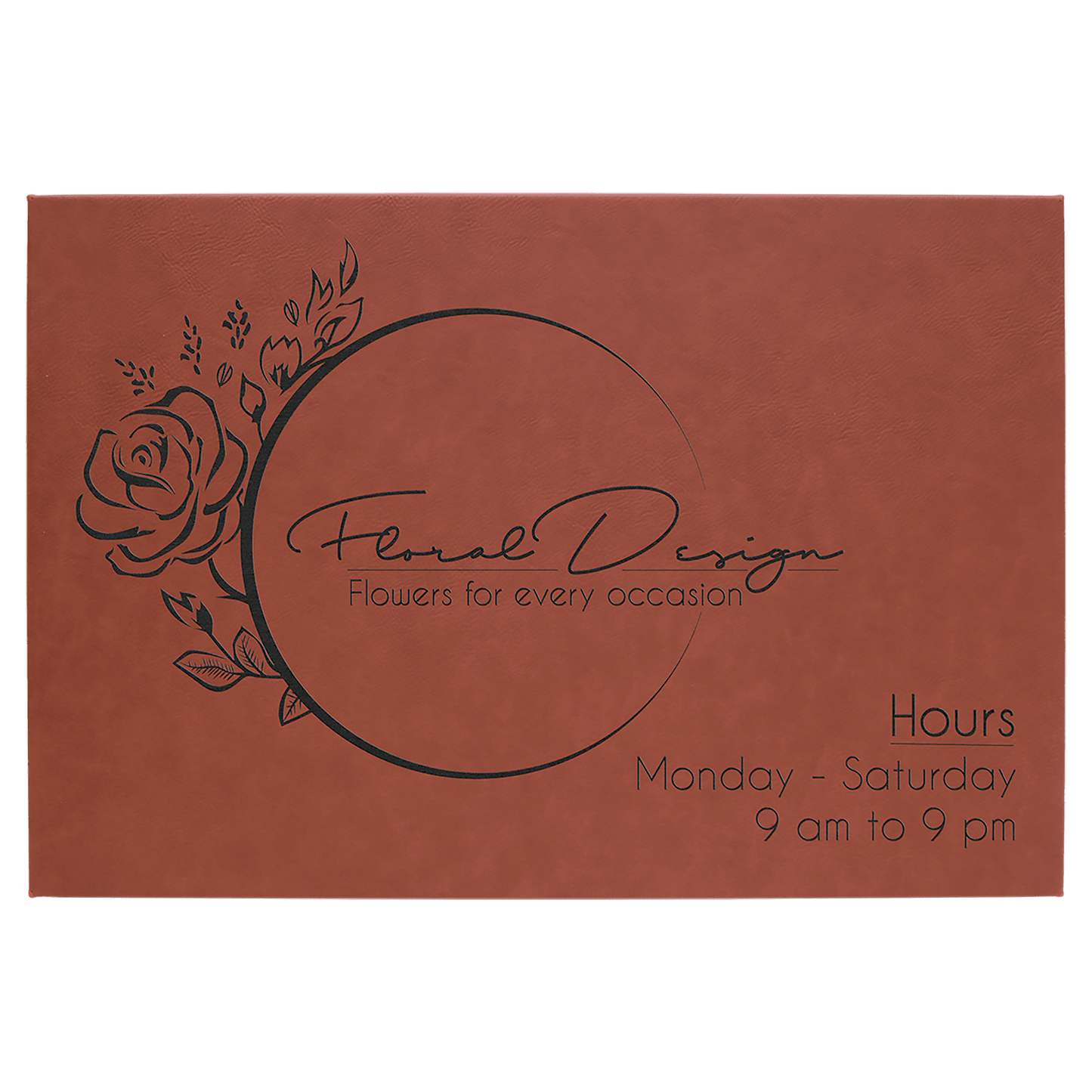 12" x 18" Rose Laserable Leatherette Wall Decor with Sawtooth Hanger (Sold by Case of 6)