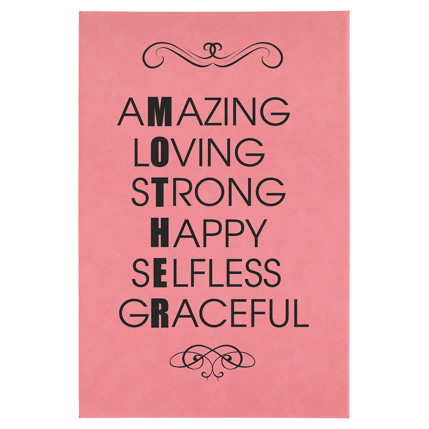 12" x 18" Pink Laserable Leatherette Wall Decor with Sawtooth Hanger (Sold by Case of 6)